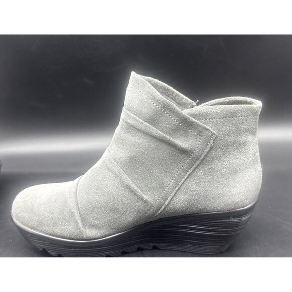 Skechers Women’s Gray Suede Parallel Triple Threat Bootie Boots Wedge Sz 9.5 - Picture 6 of 14
